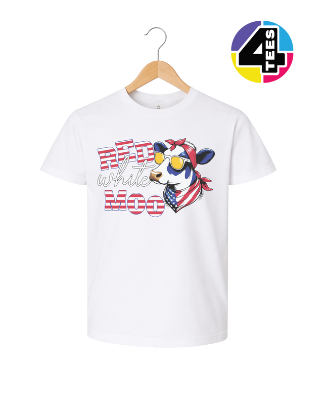 Red, White & Moo Youth Tee