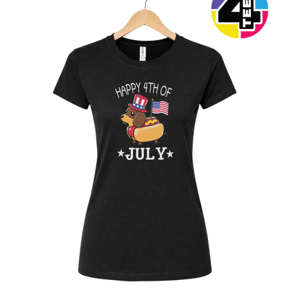 Patriotic Hot Dog Pup Women's Tee