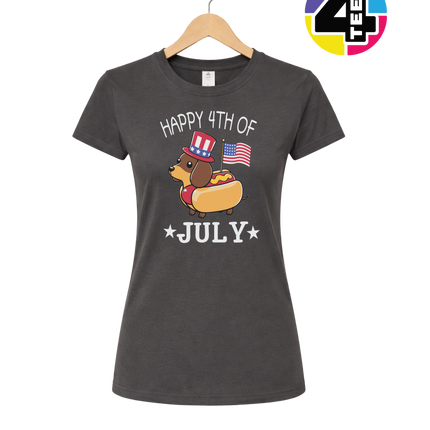 Patriotic Hot Dog Pup Women's Tee