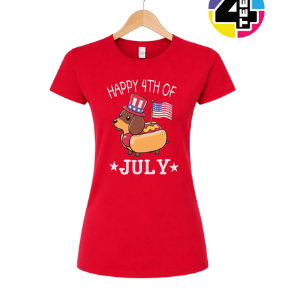 Patriotic Hot Dog Pup Women's Tee