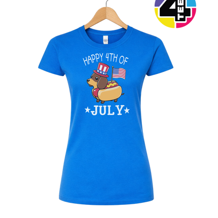 Patriotic Hot Dog Pup Women's Tee