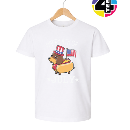 Patriotic Hot Dog Pup Youth Tee
