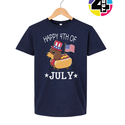 Patriotic Hot Dog Pup Youth Tee