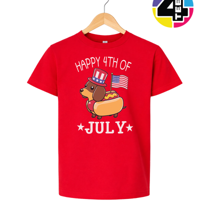 Patriotic Hot Dog Pup Youth Tee