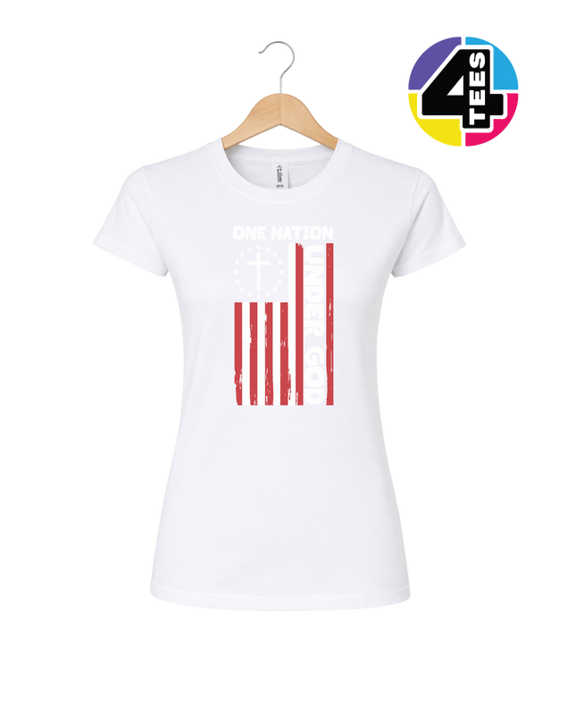 One Nation Under God Flag Women's Tee