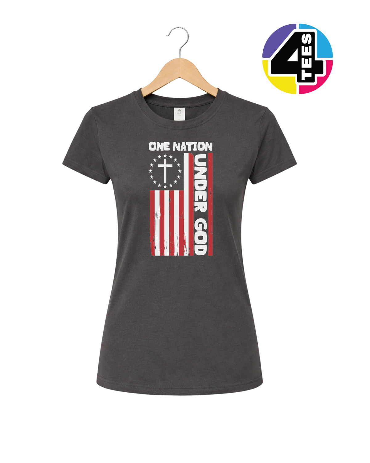One Nation Under God Flag Women's Tee
