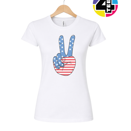 Stars & Stripes Peace Sign Women's Tee