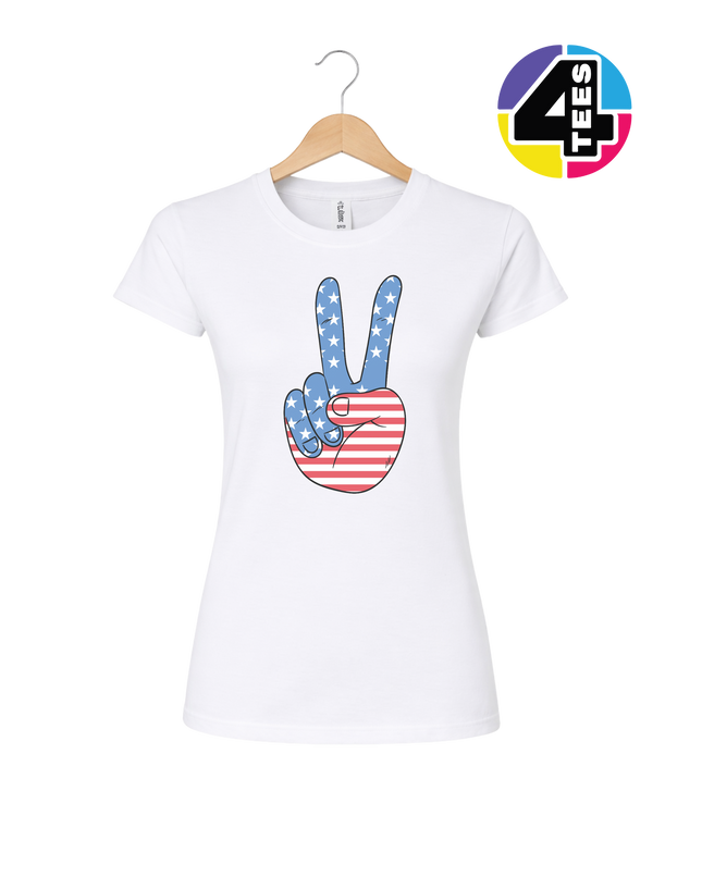 Stars & Stripes Peace Sign Women's Tee
