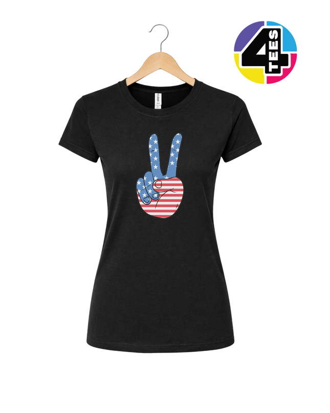 Stars & Stripes Peace Sign Women's Tee