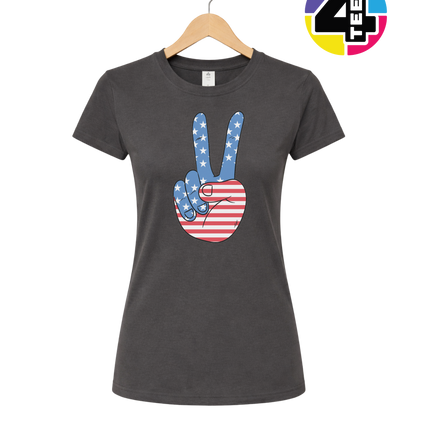 Stars & Stripes Peace Sign Women's Tee