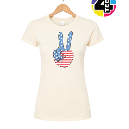 Stars & Stripes Peace Sign Women's Tee