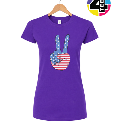 Stars & Stripes Peace Sign Women's Tee