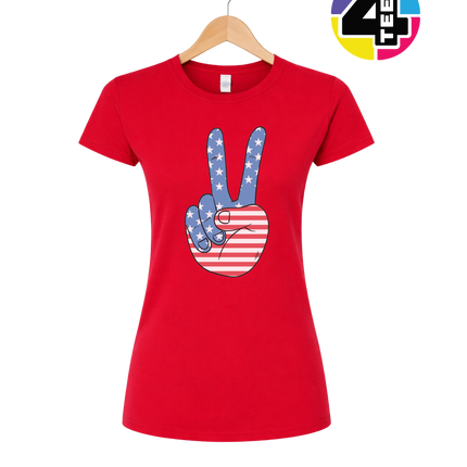 Stars & Stripes Peace Sign Women's Tee