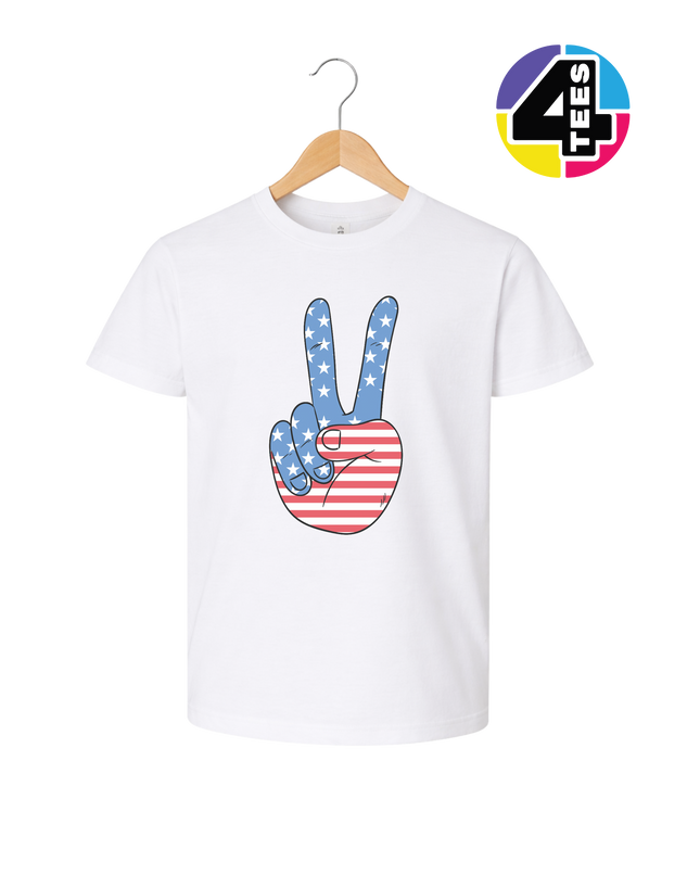 Stars & Stripes Peace Sign Youth Tee