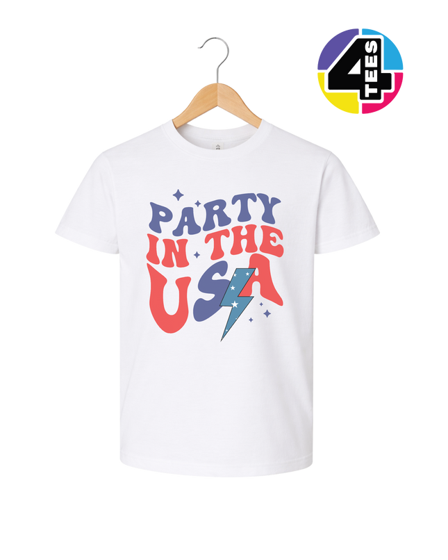 Party in the USA Groovy Bolt Youth Tee