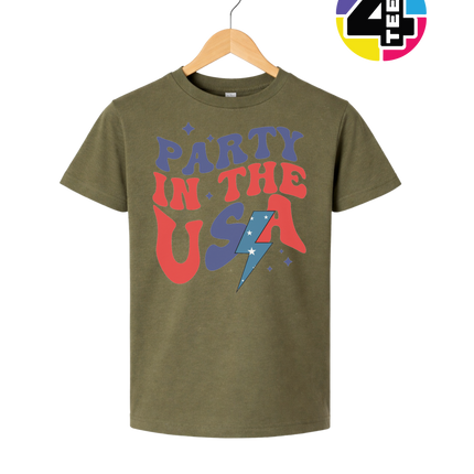 Party in the USA Groovy Bolt Youth Tee