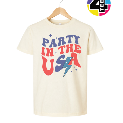 Party in the USA Groovy Bolt Youth Tee