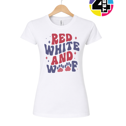 Red, White & Woof Patriotic Paws Women's Tee
