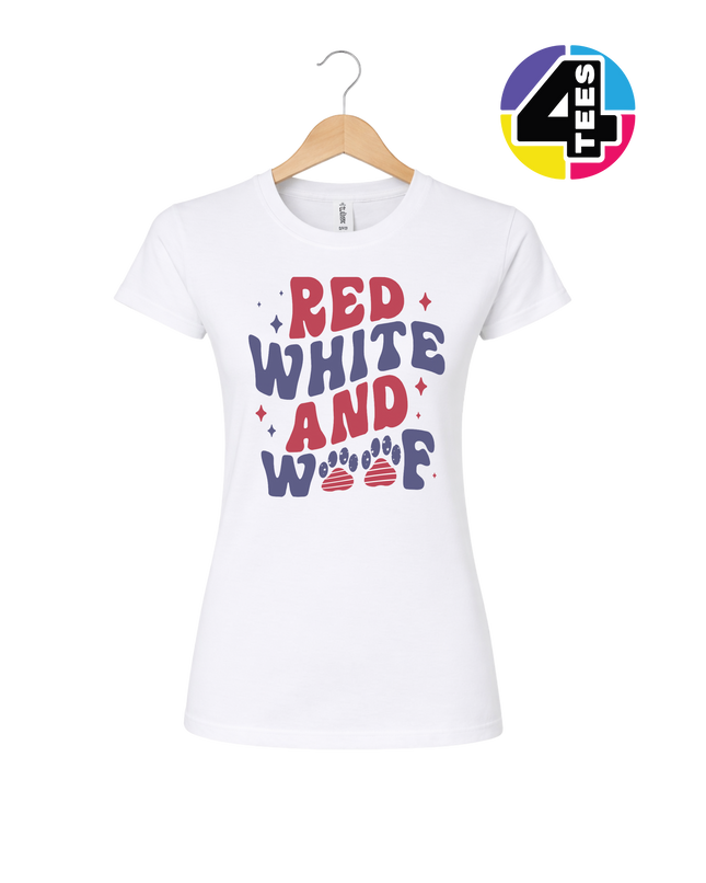 Red, White & Woof Patriotic Paws Women's Tee