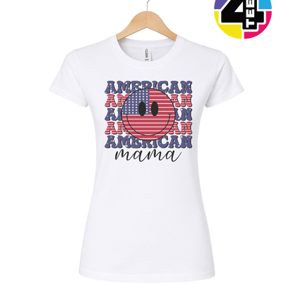 Groovy American Flag Smiley Women's Tee