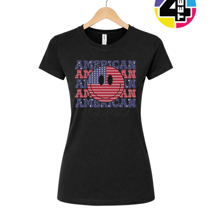 Groovy American Flag Smiley Women's Tee