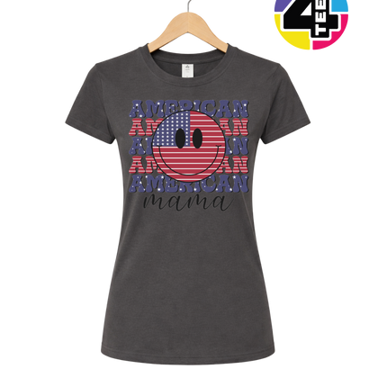 Groovy American Flag Smiley Women's Tee