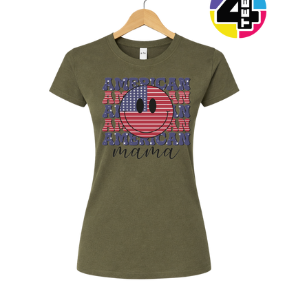 Groovy American Flag Smiley Women's Tee