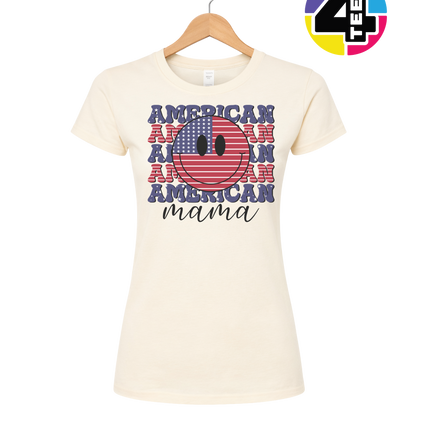 Groovy American Flag Smiley Women's Tee