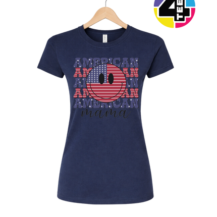 Groovy American Flag Smiley Women's Tee