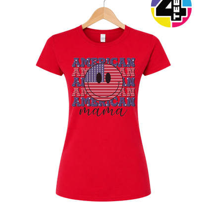 Groovy American Flag Smiley Women's Tee
