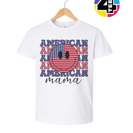 Groovy American Flag Smiley Youth Tee