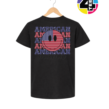 Groovy American Flag Smiley Youth Tee