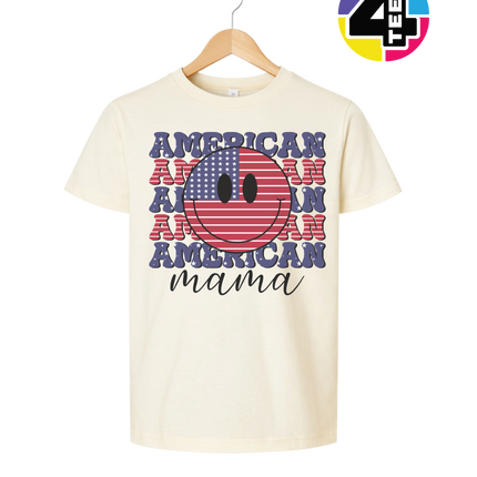 Groovy American Flag Smiley Youth Tee