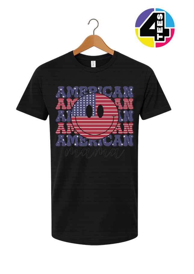 Groovy American Flag Smiley Tee