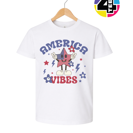 America Vibes Star-Spangled Smiley Youth Tee