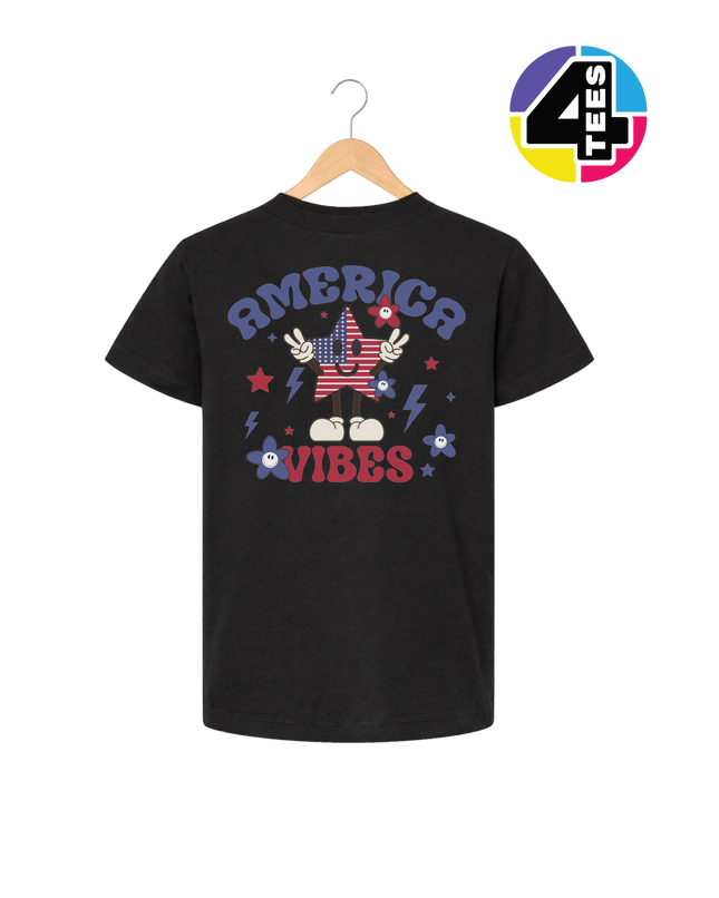 America Vibes Star-Spangled Smiley Youth Tee