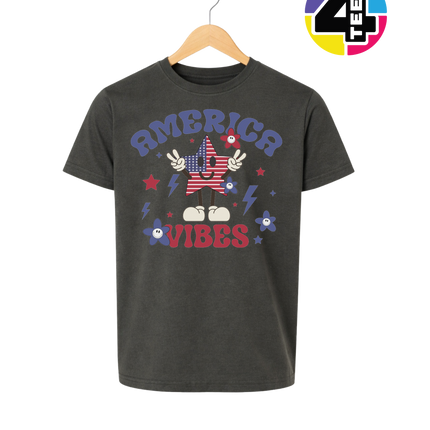 America Vibes Star-Spangled Smiley Youth Tee
