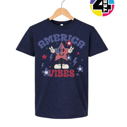 America Vibes Star-Spangled Smiley Youth Tee