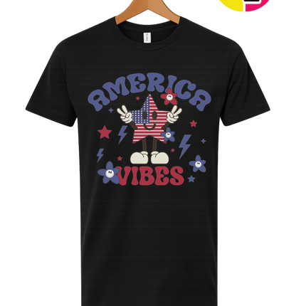America Vibes Star-Spangled Smiley Tee