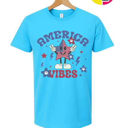America Vibes Star-Spangled Smiley Tee