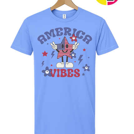 America Vibes Star-Spangled Smiley Tee