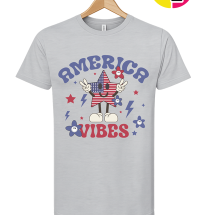 America Vibes Star-Spangled Smiley Tee