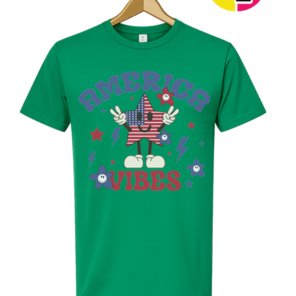 America Vibes Star-Spangled Smiley Tee