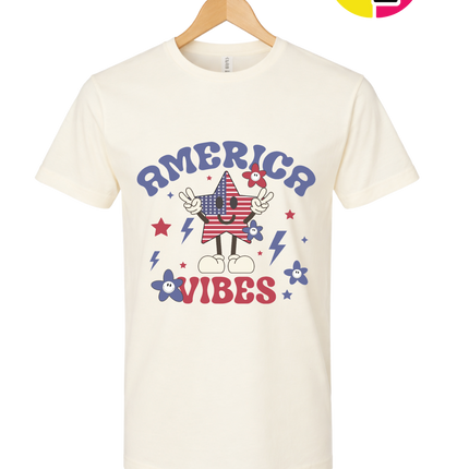 America Vibes Star-Spangled Smiley Tee