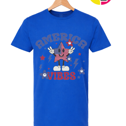 America Vibes Star-Spangled Smiley Tee