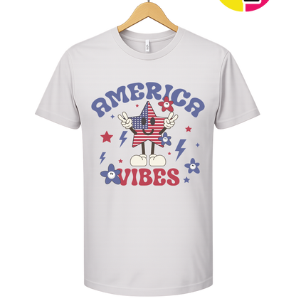 America Vibes Star-Spangled Smiley Tee