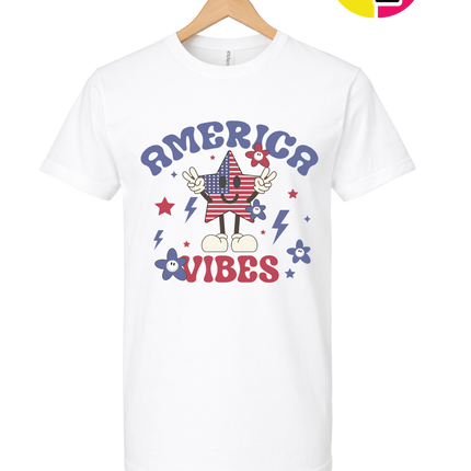America Vibes Star-Spangled Smiley Tee