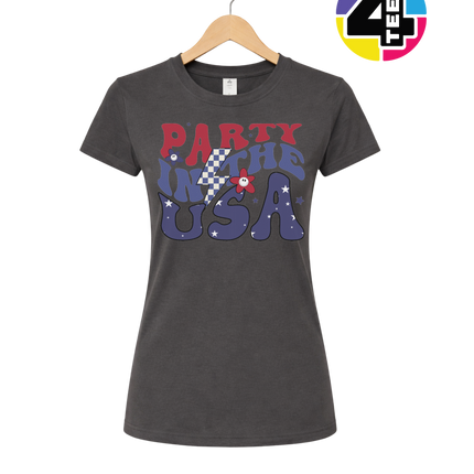 Groovy America Vibes Peace Star Women's Tee
