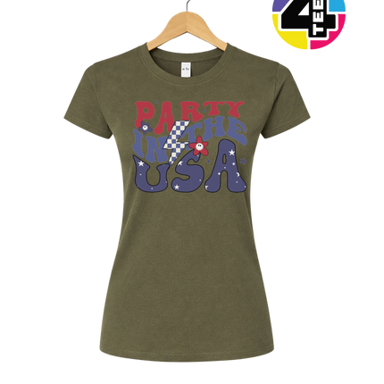 Groovy America Vibes Peace Star Women's Tee