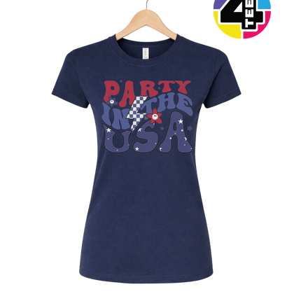 Groovy America Vibes Peace Star Women's Tee